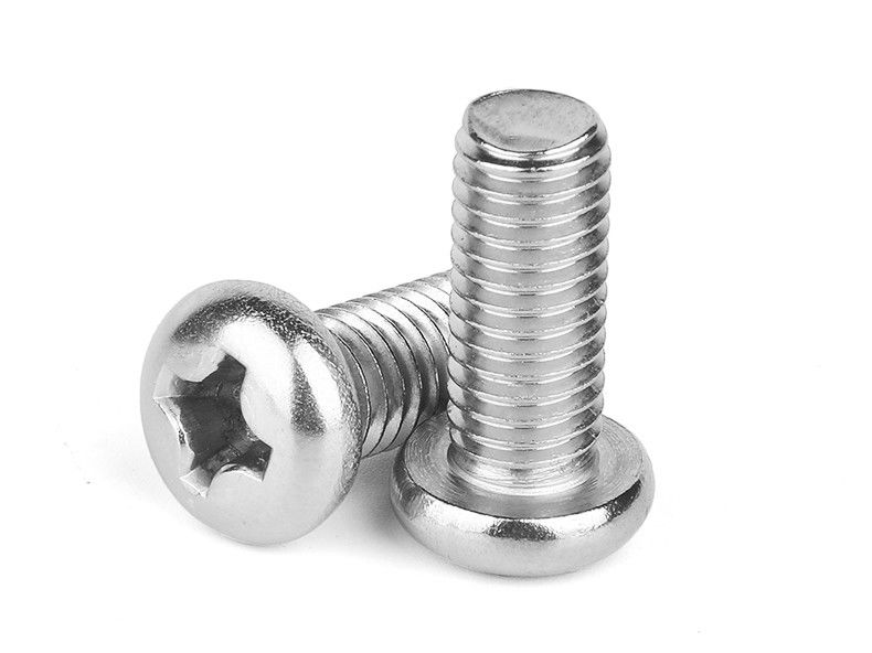 طلاء التيتانيوم GB9074.4 الفولاذ المقاوم للصدأ رأس المقلاة الصليب ثلاثي المزيج المسمار للصناعة الثقيلة